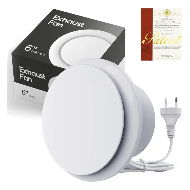 Extracteur d'air Sbonni 150mm 310m3/h 16W silencieux pour salle de bain cuisine toilettes serres