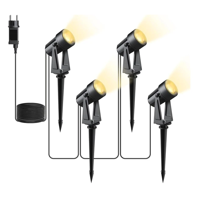 Spot LED exterieur SVATER 4x3W 14m - Eclairage jardin terrasse patio - Projecteur LED 3000K