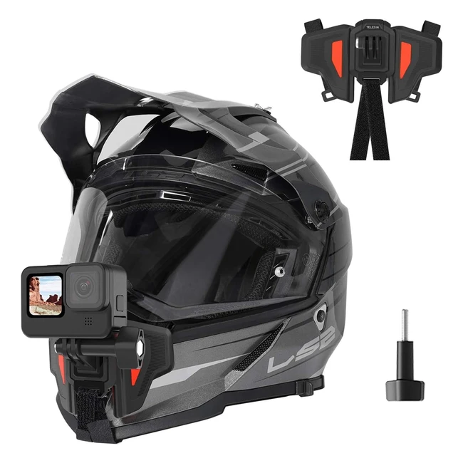 Soporte Casco Moto Telesin Gopro Hero 121110987654 DJI Osmo Action Insta360 Silicona Antideslizante