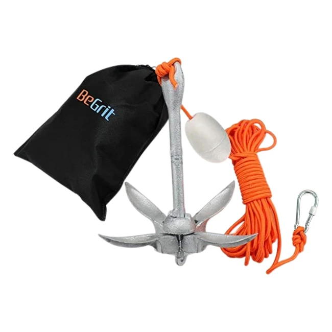 Kit Ancla Plegable Begrít 15kg Acero Zincado - Remolque 10m - SUP Kayak