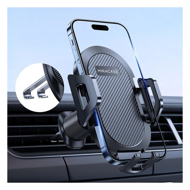 Miracase Porta Cellulare Auto Nuovo Doppio Gancio in Acciaio - Supporto Telefono Auto per Presa D'aria - Compatibile con iPhone, Samsung, Xiaomi