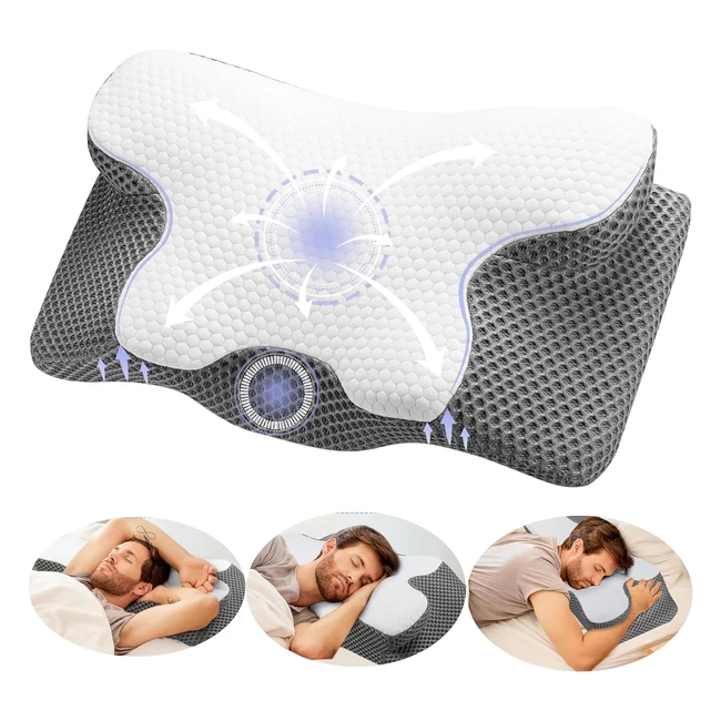 Oreiller Ergonomique Cervical Memory Foam - Yunnasi Style160 - Soulage Douleurs - Soutien Parfait - Confortable