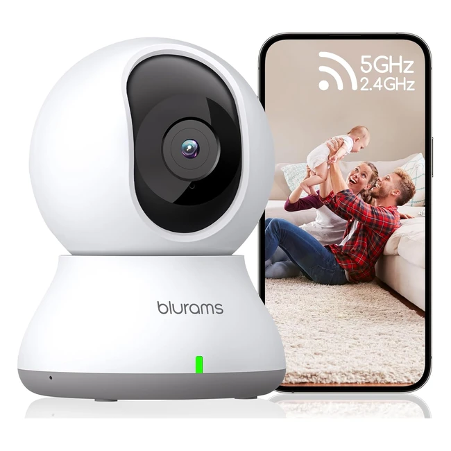 Telecamera Wifi Interno Blurams 2K Dualband 24GHz5GHz - Sicurezza Domestica - Visione Notturna - Sirena
