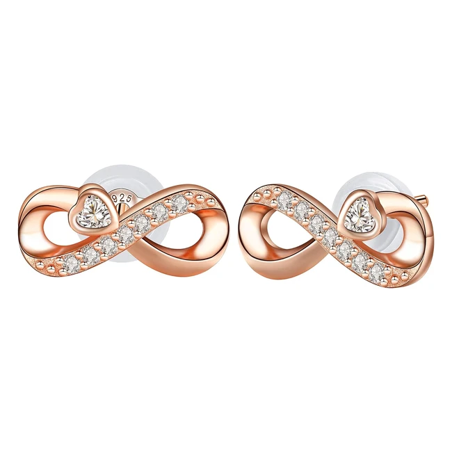 Orecchini Infinito Donna Argento 925 Cuore Zirconia - Arrebol
