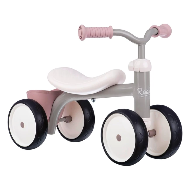 Porteur Rookie Rose Smoby 721405 - Pour Enfant 12 mois - Selle Incurve - Roues Silencieuses