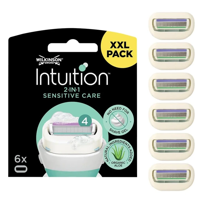 Wilkinson Sword Intuition Sensitive Care Women Razor Blade Refills Pack of 6