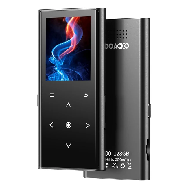 128GB MP3 Players Zooaoxo Music Player with Bluetooth 52 Builtin HD Speaker FM Radio Voice Recorder Mini Design