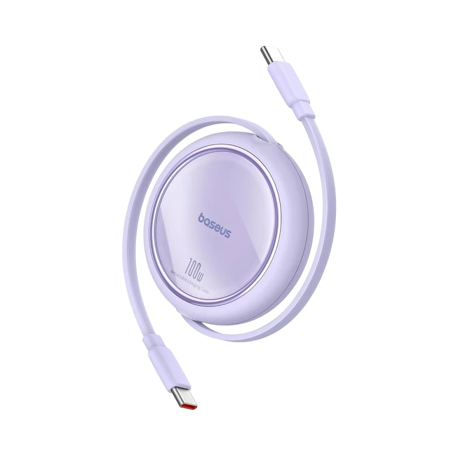 Baseus Cavo USB-C 100W PD 5A QC 40 Mini Retrattile - iPhone 15 Samsung iPad