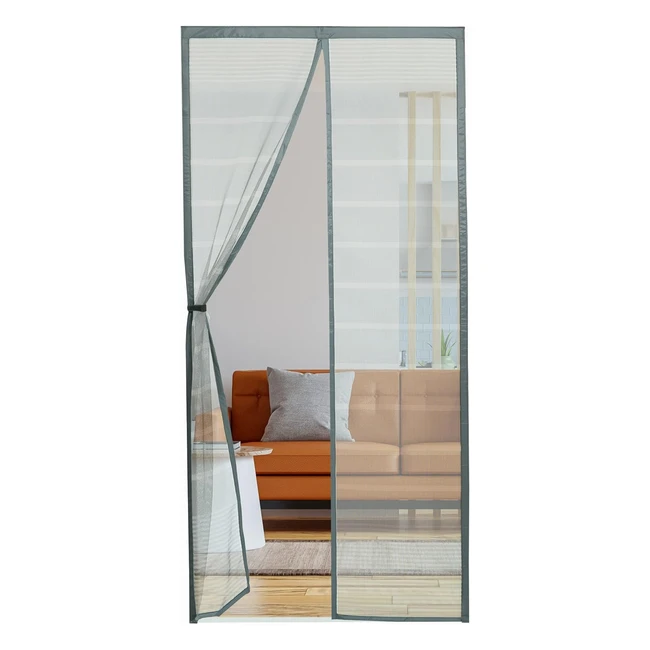 Arcol Moustiquaire Porte Magnétique 120x220 Gris - Fermeture Scratch Extra Épais
