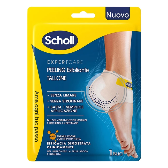 Scholl ExpertCare Peeling Esfoliante Maschera Piedi - Morbidi e Lisci - 4 Settimane - Rimuovi Pelle Dura - 1 Paio