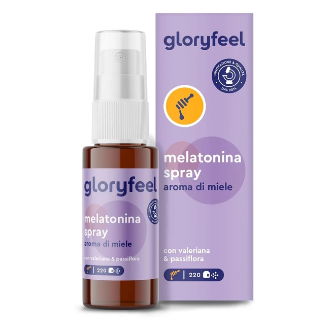 Spray Melatonina Pura 1mg con Valeriana e Passiflora - Dormire Bene - 100% Vegan