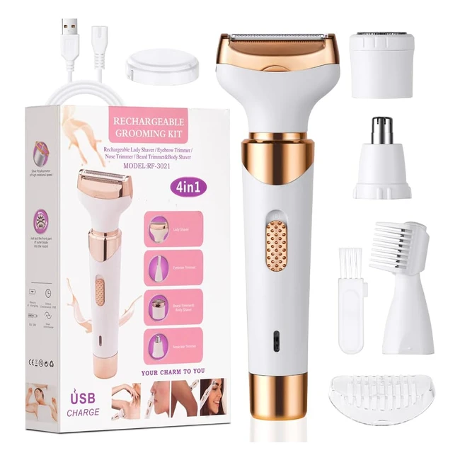 ACWoo Electric Lady Shaver 4 in 1 Cordless Rechargeable Painless Razor