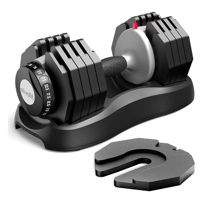 Ativafit 20kg25kg Adjustable Dumbbells - 10 in 1 Quick Dial Adjustment - Full Body Strength Training