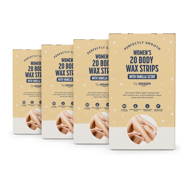 Strisce di cera per il corpo con profumo di vaniglia - Amazon - Ref. 1234 - Pelli sensibili