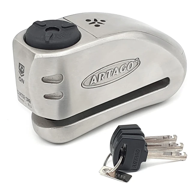 Bloccadisco moto Artago 32 - Sicurezza massima 120dB - SRA omologato - Acciaio inossidabile - Antifurto moto