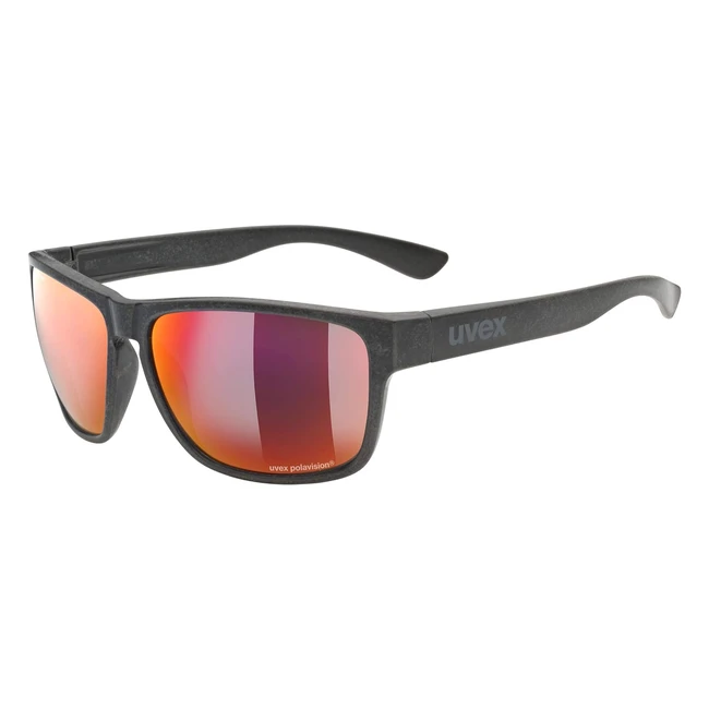 uvex unisex lgl ocean p Sonnenbrille - Polarisiert - Verspiegelt - Black MattRedRed
