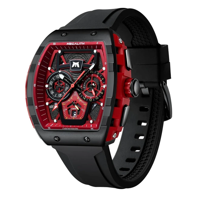 Orologio Uomo Megalith Militare Cronografo Impermeabile - Moda Analogico Quarzo Quadrato