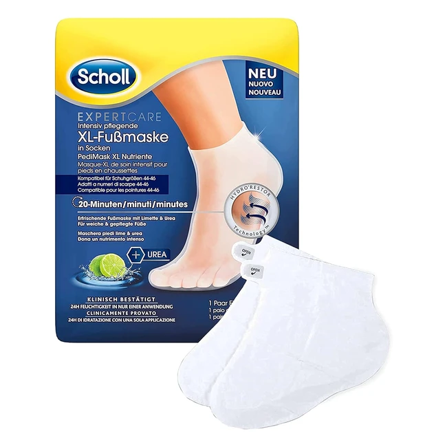 Maschera piedi Scholl Pedimask XL con lime e burro di karitè - idratante e rigenerante