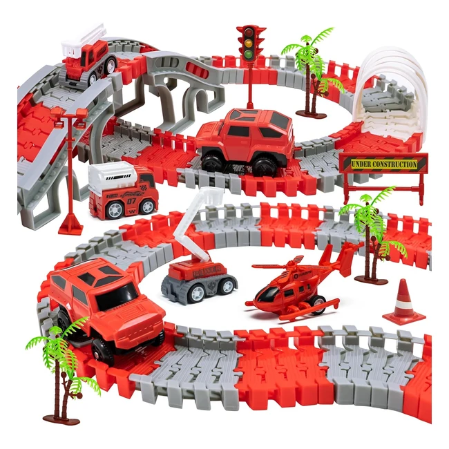 Lixiin 305 Pezzi Pista Macchinine Giocattolo per Bambini 3-6 Anni - Inclusi 6 Cars