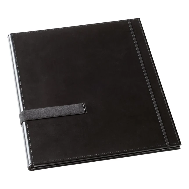 Cartella Musicale Leuchtturm1917 A4 Similpelle Nero 317520 - Elasticità, Tasche Angolari, Nastri Gomma, Inciso Note