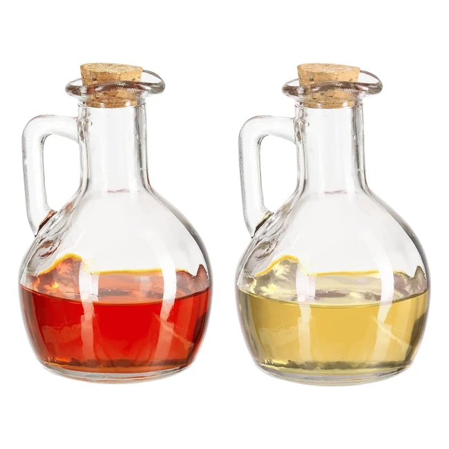 Set Portaolio e Porta Aceto Relaxdays 2 Bottiglie Vetro 180ml Trasparente
