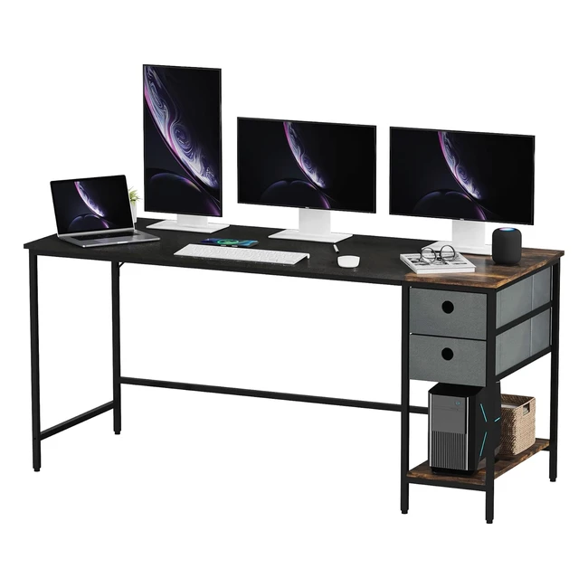 Mesa Escritorio Sanodesk 160x60x75 cm con Estantes y Cajones - Diseño Moderno