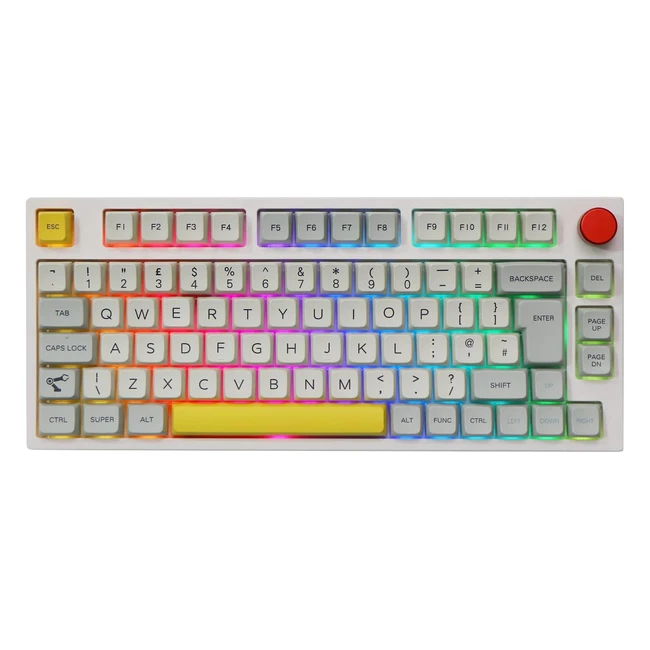 Epomaker Theory TH80 Pro 75 ISO UK Hot Swap RGB 2.4GHz Bluetooth 5.0 Wired Mechanical Keyboard MDA PBT Keycaps