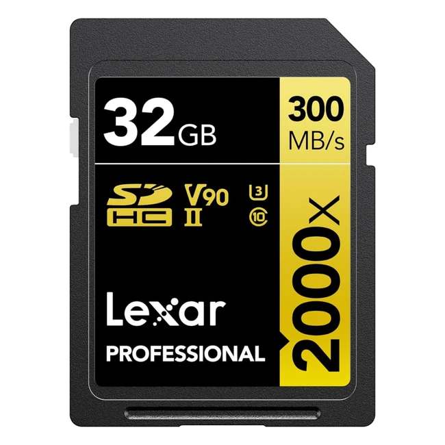 Carte SD Lexar Professional 2000x 32Go UHSII Lecture 300 Mo/s DSLR Vidéo Cinéma