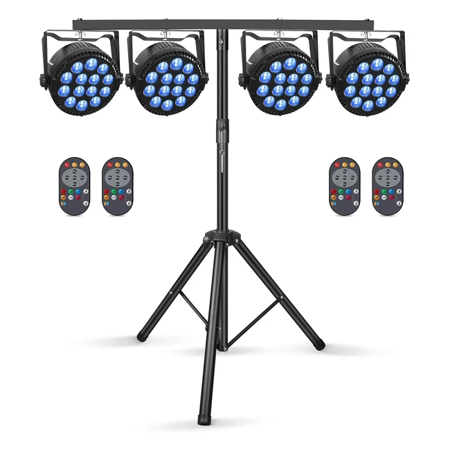 Foco LED RGBW 84W con Trípode y Control Remoto - DJ Bar KTV Discoteca