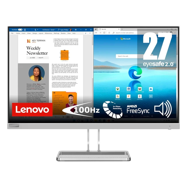Lenovo L27i40 27" Full HD 1080p IPS Monitor 100Hz 4ms HDMI VGA