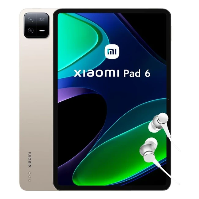 Xiaomi Pad 6 Auriculares Tablet 11 WiFi WQHD 144Hz 6GB RAM 128GB ROM Dorado