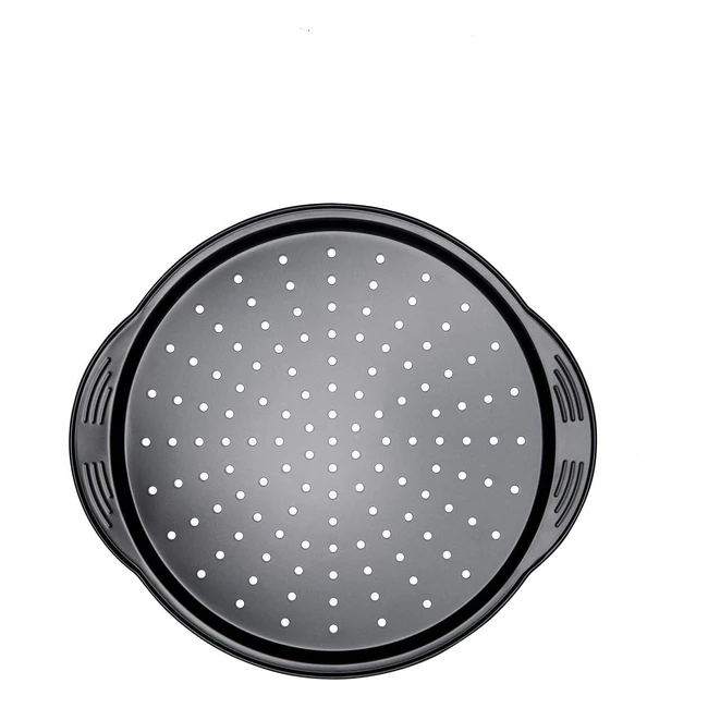 Prestige Non Stick Pizza Tray 12 Inch - Aerolift Pizza Pan - Durable Carbon Steel - Extra Large Handles