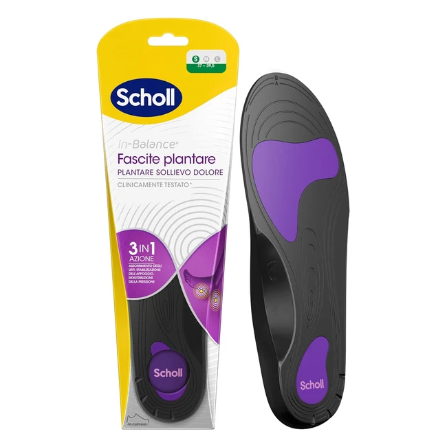 Scholl Inbalance Plantare con Arco Rinforzato e Supporto sul Tallone - Taglia S 37395 - Donna Uomo - Sollievo Dolore Fascite Plantare