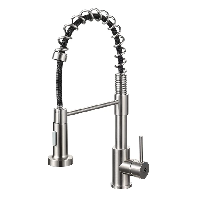 Grifo Profesional Cocina Ibergrif M22143A - Acero Inoxidable Níquel Cepillado