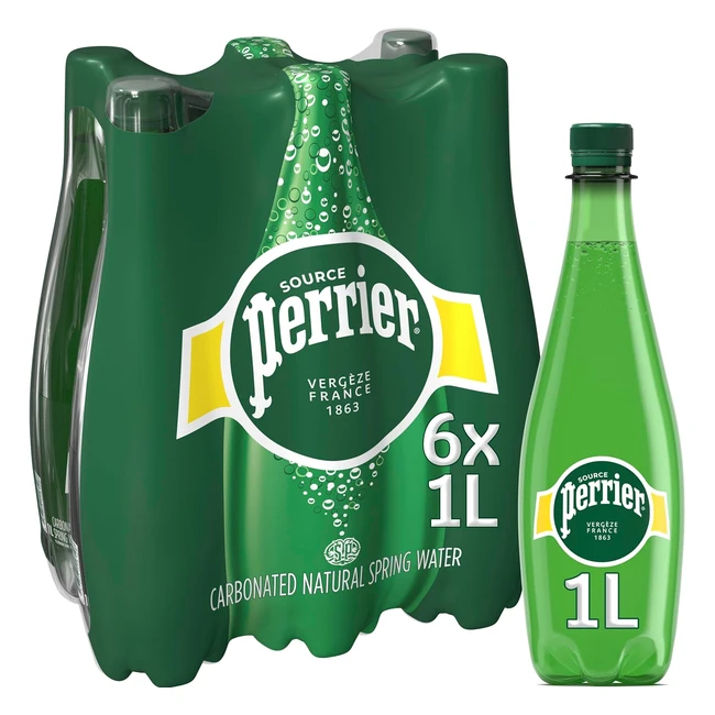 Perrier Agua Mineral con Gas 6 Botellas 1L - Ref. 12345 - Burbujas Intensas