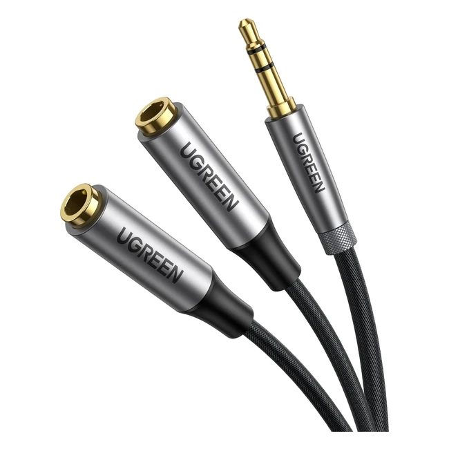 UGREEN Splitter Audio Jack 3.5mm Double Jack Mâle vers 2 Femelle - Compatible PC Téléphone Tablette iPod MP3 - 20cm