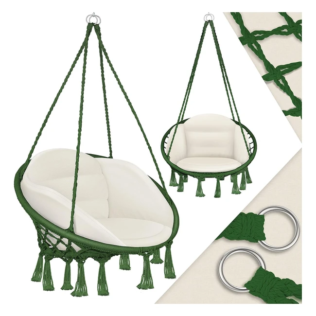 Kesser Fauteuil Suspendu avec Coussin Chaise Relaxante pour Adultes et Enfants - Charge Max 150kg - Maison Jardin Terrasse