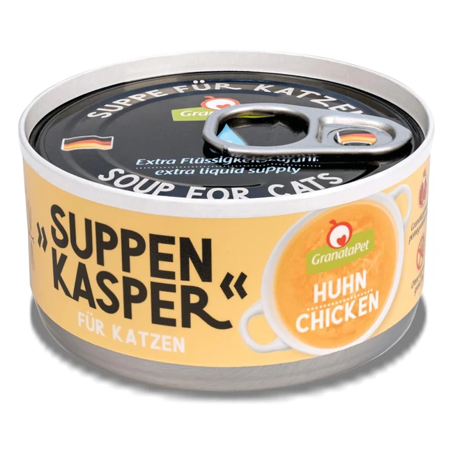 Granatapet Suppenkasper Chicken 12 x 70 g - Snack für Katzen - Leckere Snacks für extra Flüssigkeitszufuhr - Ohne Getreide und Zucker