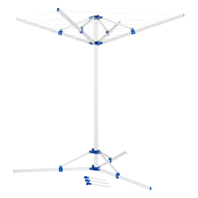 Cartrend Caravan Aluminium Wäscheständer mit Stativ ultraleicht höhenverstellbar wetterfest robust klappbar platzsparend mit 3 Haken und 3 Füßen