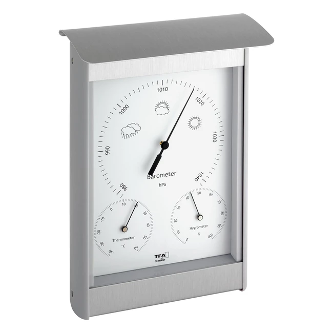 Stazione Meteo Analogica TFA Dostmann 202045 in Alluminio - Barometro Termometro Igrometro