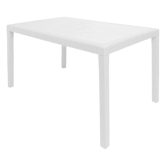 Tavolo da Esterno Rettangolare in Resina Effetto Rattan - Made in Italy