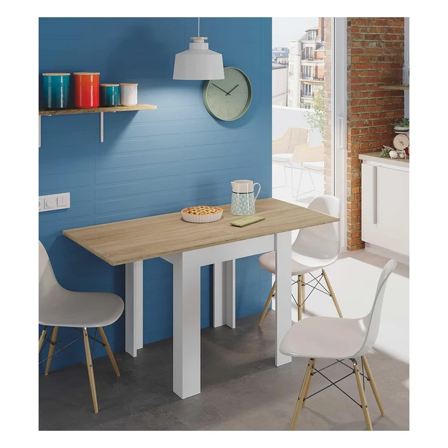 Tavolo Allungabile Newark Bianco/Rovere 67x67 cm - DMORA