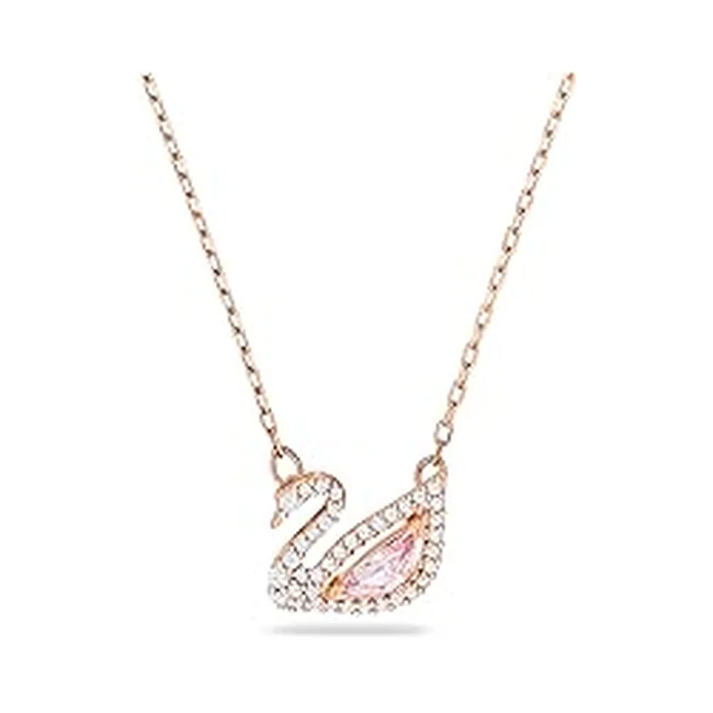 Swarovski Dazzling Swan Bracelet - Pink Rose Gold Plated - Magnetic Closure