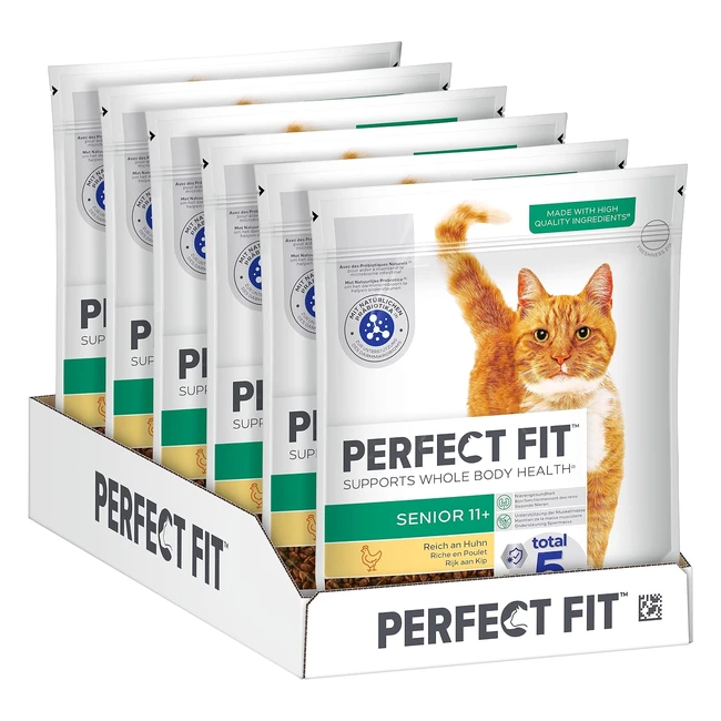 Senior Trockenfutter fr ltere Katzen - Huhn 750g - 6 Beutel - Perfekte Passform ab 11 Jahren