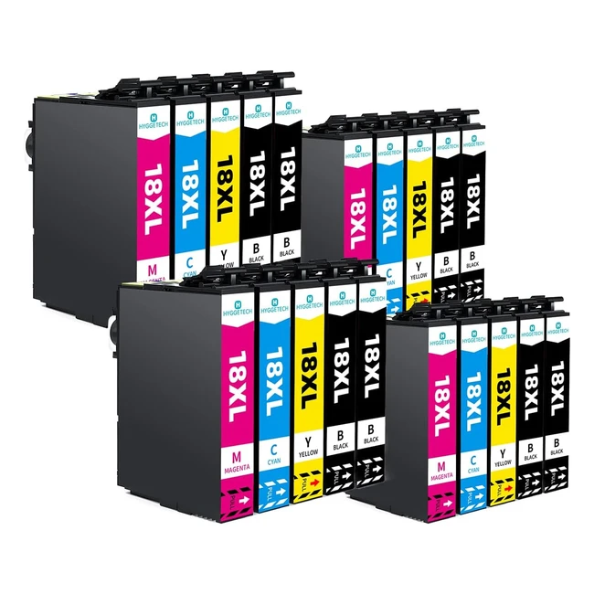 Lot de 20 cartouches d'encre de rechange compatibles Epson 18XL - Hyggetech