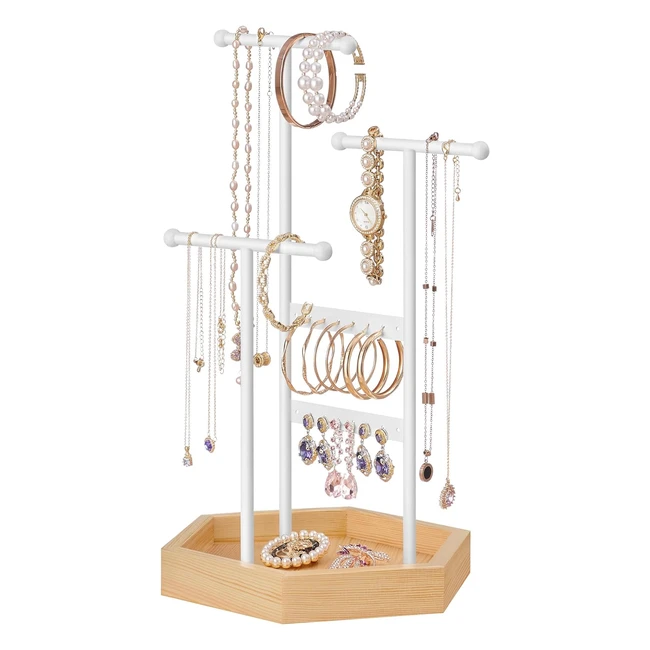 Organisateur de bijoux Songmics JJS03NW - Support 4 zones indépendantes en métal