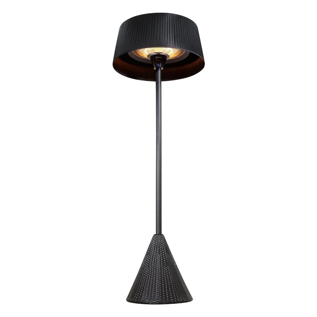 Lowry LFPTH5 21kW Freestanding Outdoor Black Electric Patio Heater - 3 Heat Settings Halogen Element Touch Remote