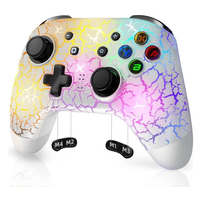 Mandos Switch Inalámbrico EasySMX S05 - 9 Colores de Luz - 3 Modos - Turbo - Vibración - Programable - Blanco