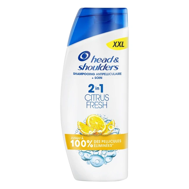 Shampoing Antipelliculaire Head & Shoulders Citrus Fresh 2en1 625ml - Jusqu'à 100% des Pellicules Éliminées