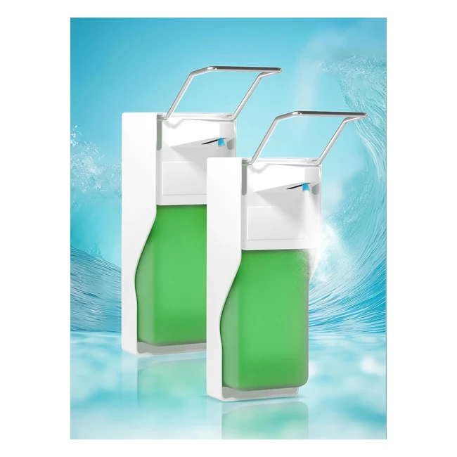 OVAS HOO Seifenspender Wandbefestigung 1000 ml Duschgel Spender ABS Desinfektionsspender Eurospender Sprühkopf 2 Stücke